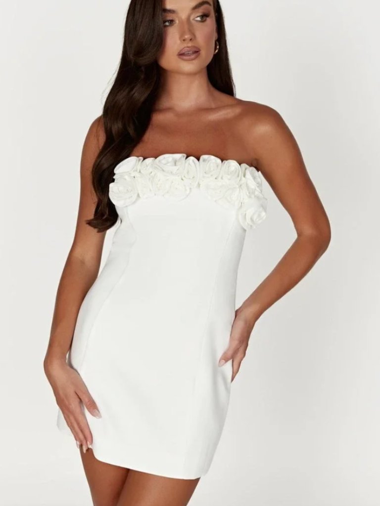 Nwt Meshki Brooks Rose Strapless Mini Dress 3xl White Bridal